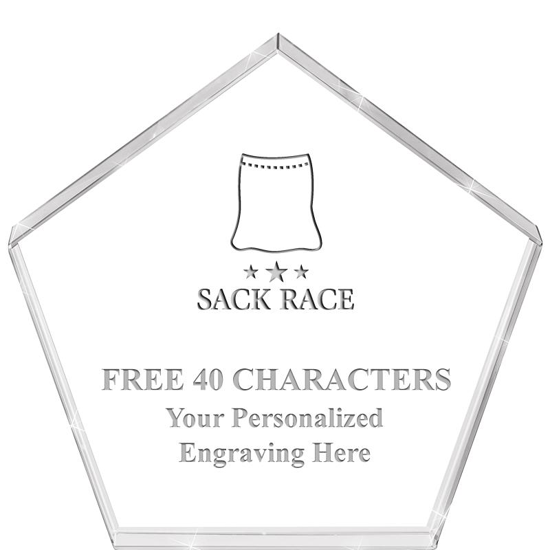 4"PENTAGON CRYSTAL PAPERWEIGHT