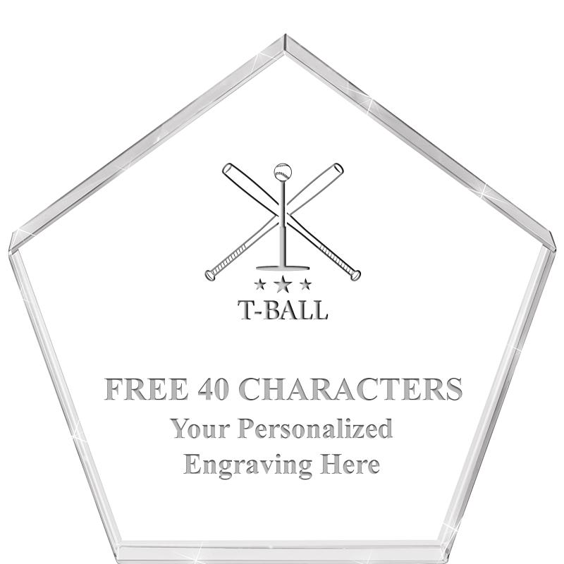 4"PENTAGON CRYSTAL PAPERWEIGHT