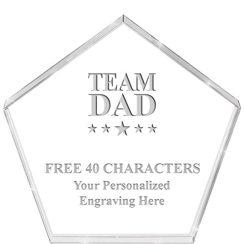 4"PENTAGON CRYSTAL PAPERWEIGHT