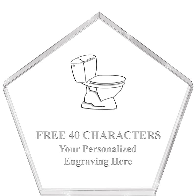 4"PENTAGON CRYSTAL PAPERWEIGHT