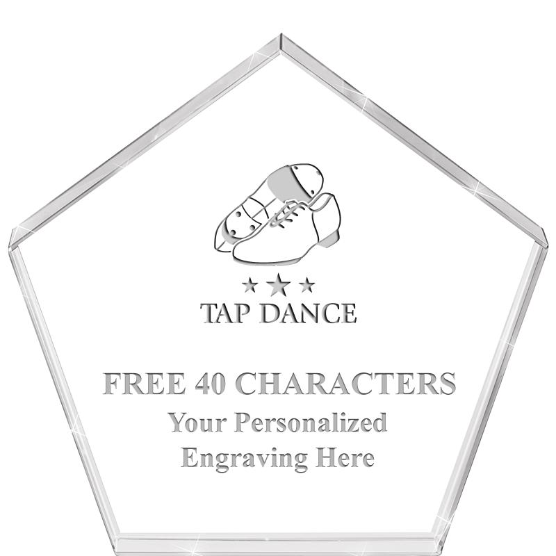 4"PENTAGON CRYSTAL PAPERWEIGHT