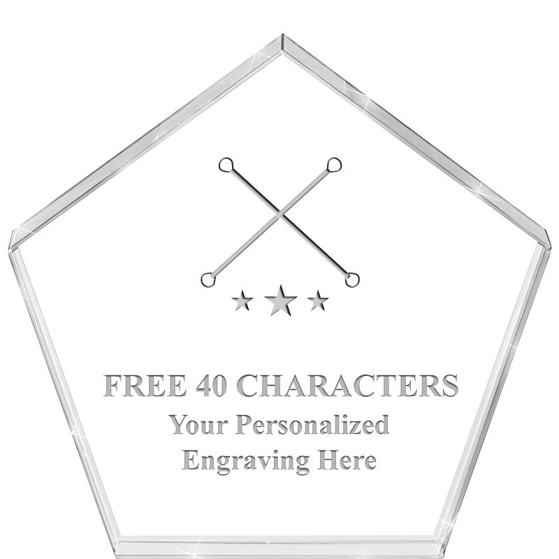 4"PENTAGON CRYSTAL PAPERWEIGHT