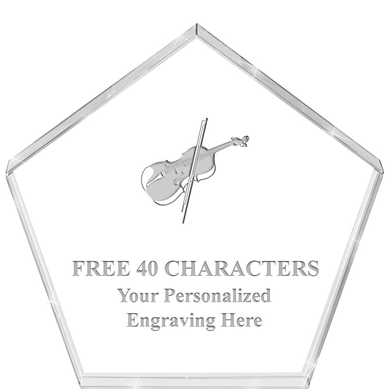 4"PENTAGON CRYSTAL PAPERWEIGHT