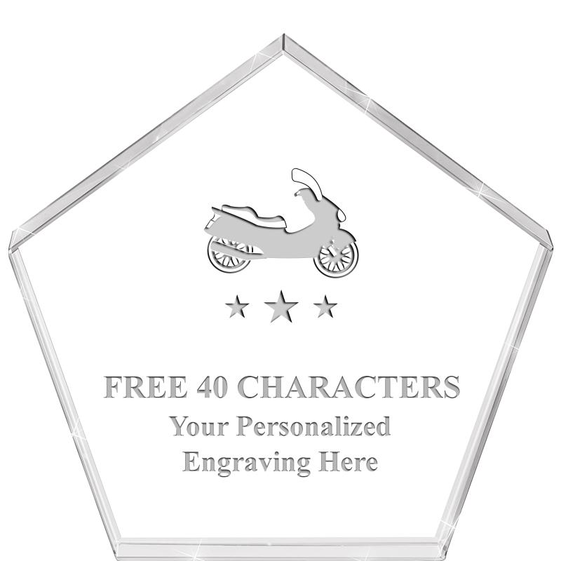 4"PENTAGON CRYSTAL PAPERWEIGHT