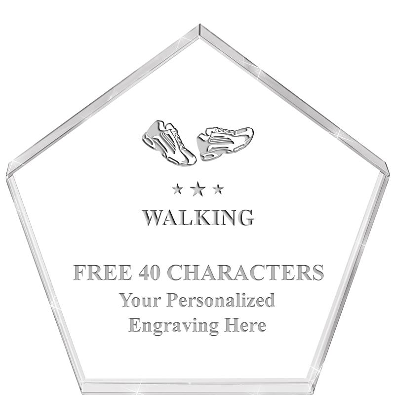 4"PENTAGON CRYSTAL PAPERWEIGHT