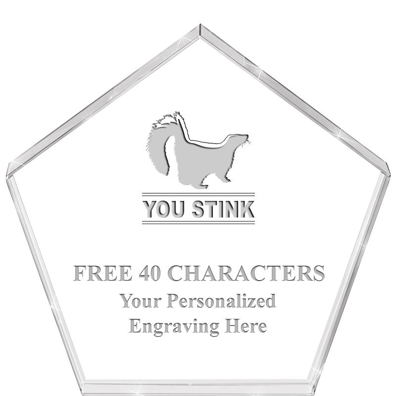 4"PENTAGON CRYSTAL PAPERWEIGHT