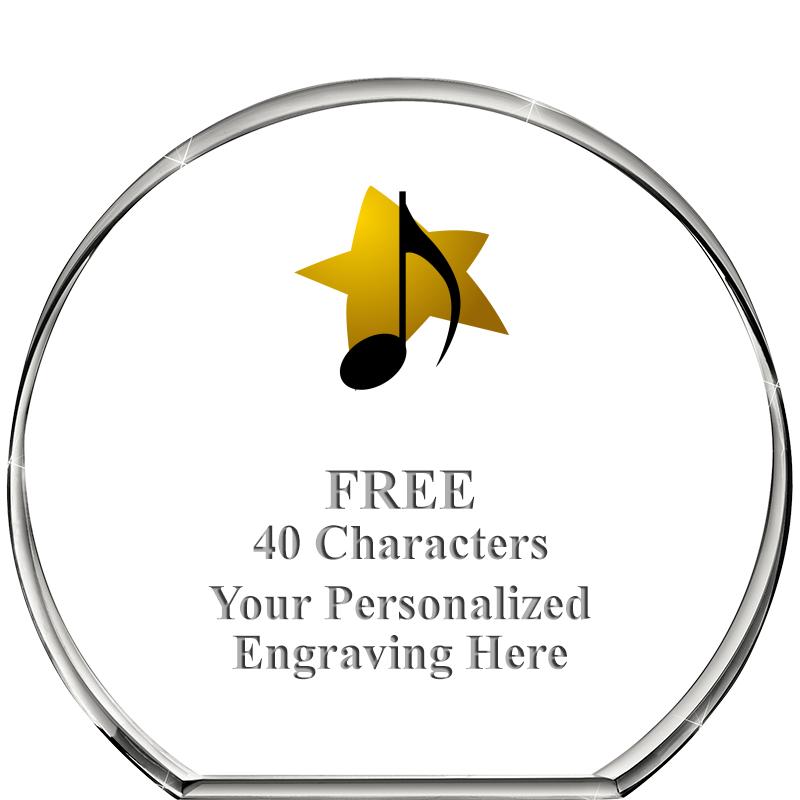 4"STANDING CIRCLE PAPERWEIGHT