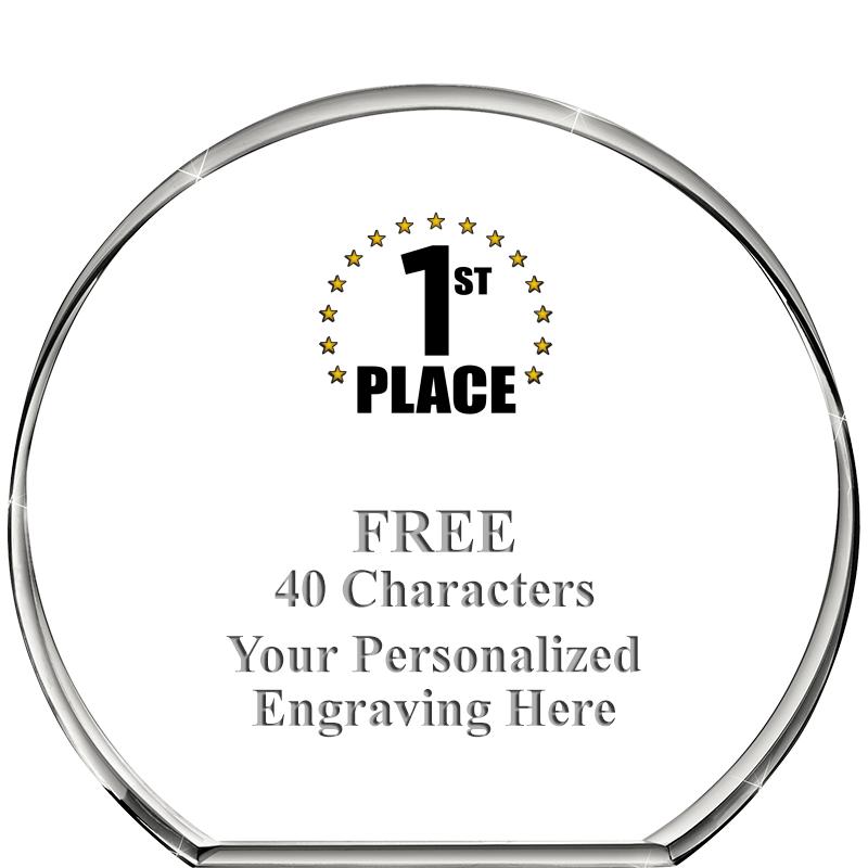 4"STANDING CIRCLE PAPERWEIGHT