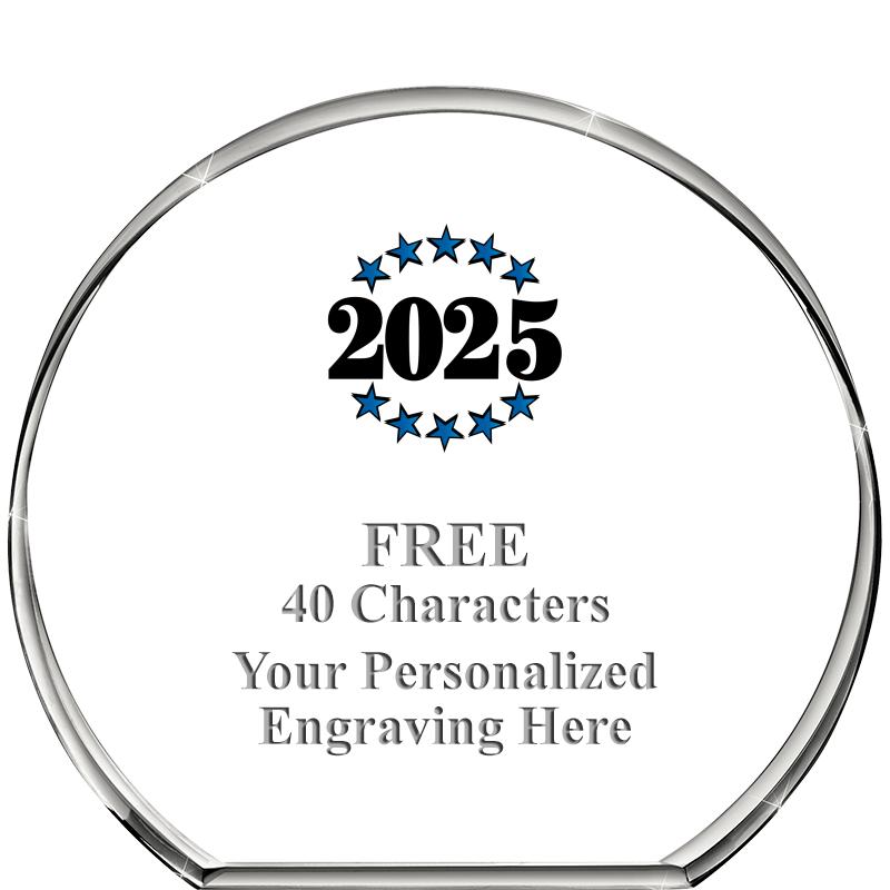 4"STANDING CIRCLE PAPERWEIGHT