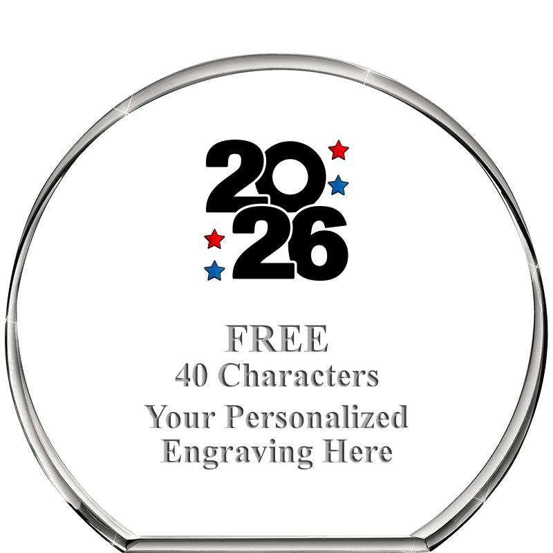 4"STANDING CIRCLE PAPERWEIGHT