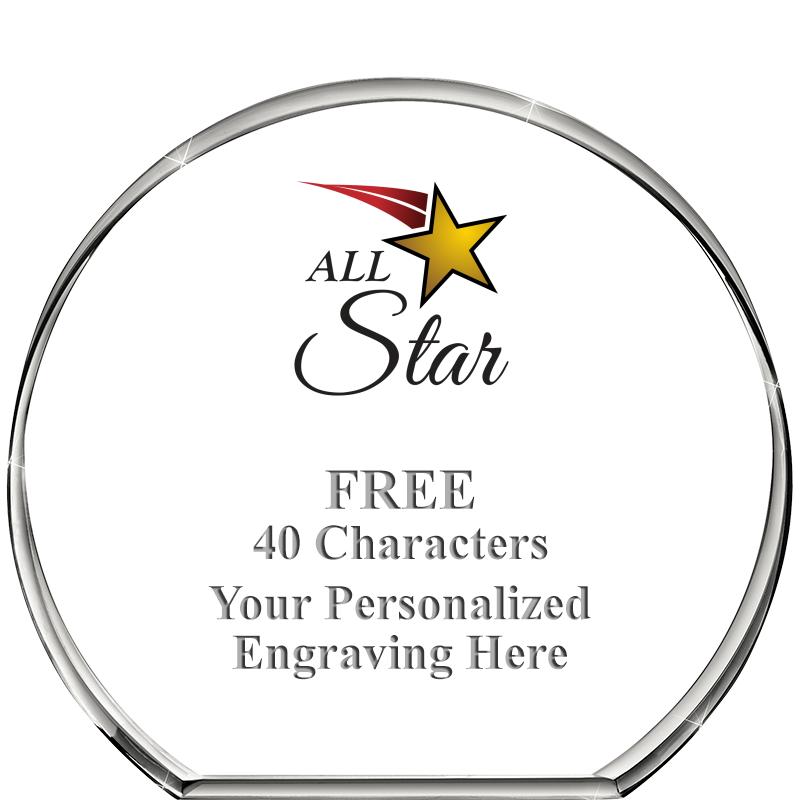 4"STANDING CIRCLE PAPERWEIGHT