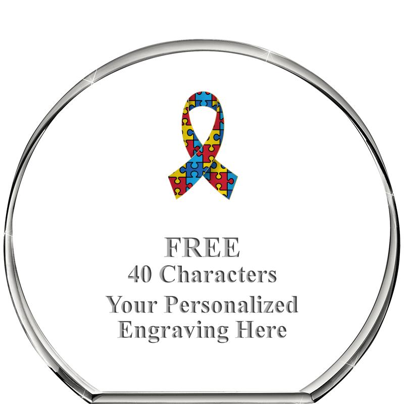 4"STANDING CIRCLE PAPERWEIGHT