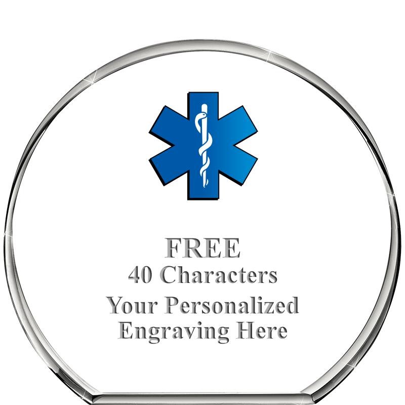 4"STANDING CIRCLE PAPERWEIGHT