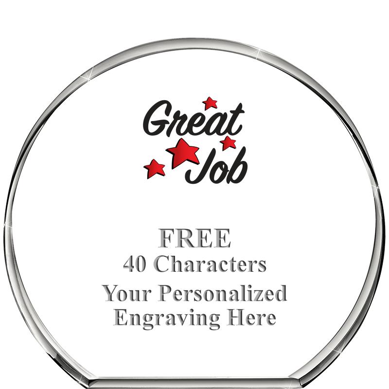 4"STANDING CIRCLE PAPERWEIGHT