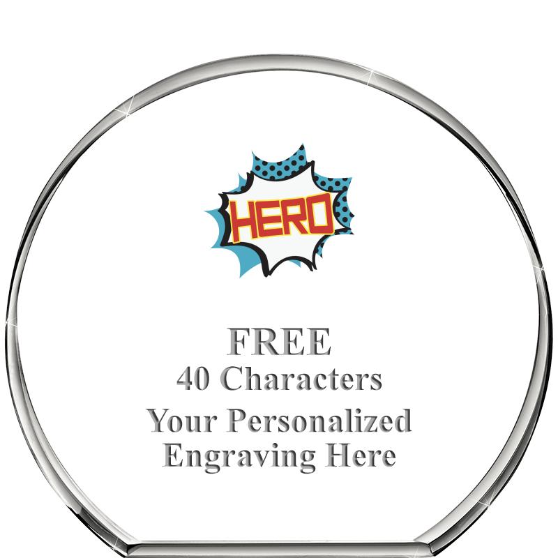 4"STANDING CIRCLE PAPERWEIGHT