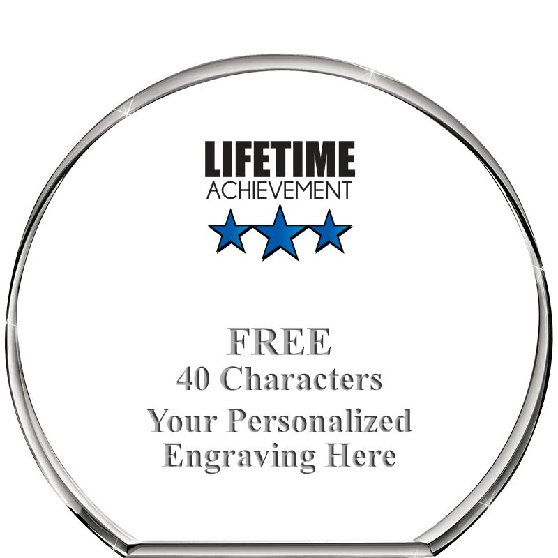 4"STANDING CIRCLE PAPERWEIGHT