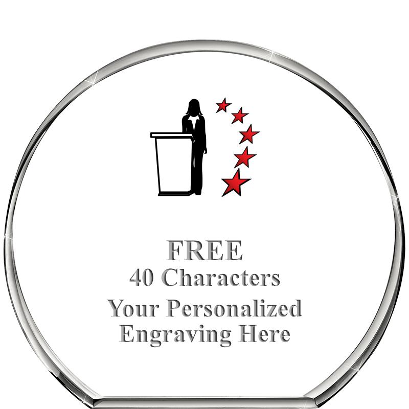 4"STANDING CIRCLE PAPERWEIGHT