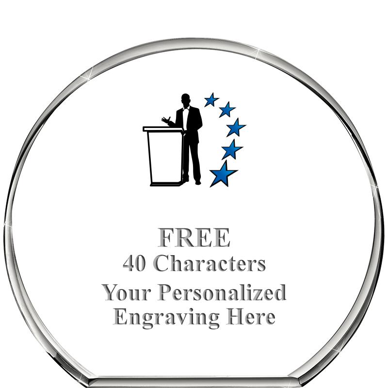 4"STANDING CIRCLE PAPERWEIGHT