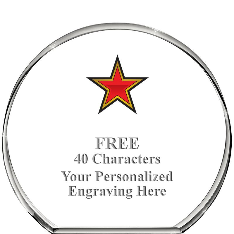 4"STANDING CIRCLE PAPERWEIGHT