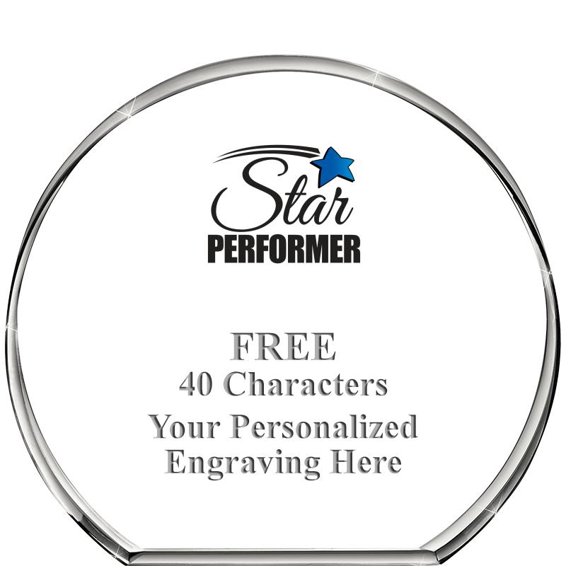 4"STANDING CIRCLE PAPERWEIGHT