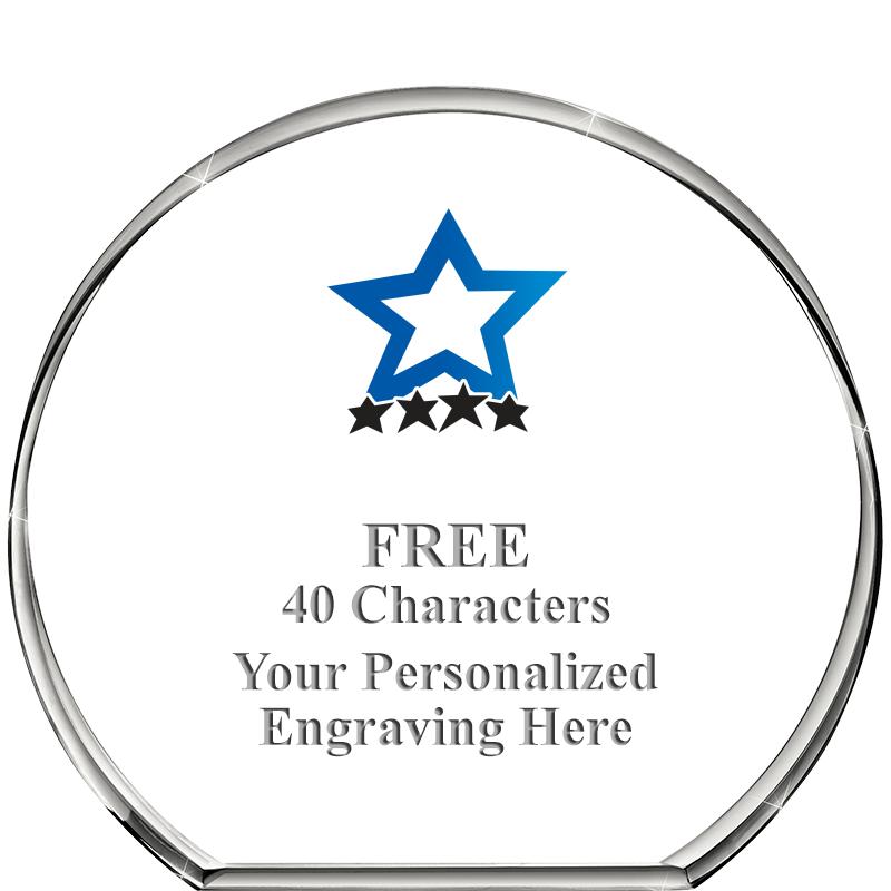 4"STANDING CIRCLE PAPERWEIGHT