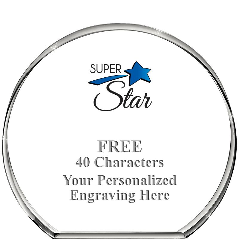 4"STANDING CIRCLE PAPERWEIGHT