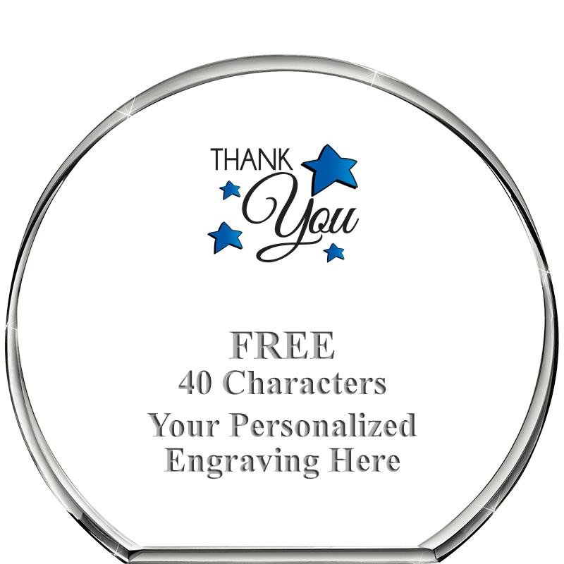 4"STANDING CIRCLE PAPERWEIGHT