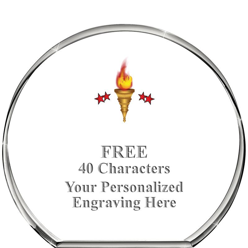 4"STANDING CIRCLE PAPERWEIGHT