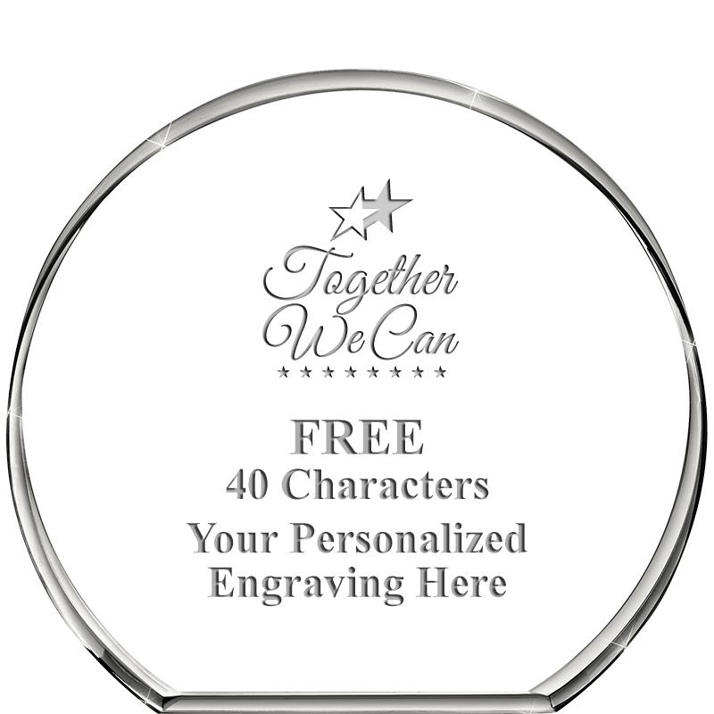 4"STANDING CIRCLE PAPERWEIGHT