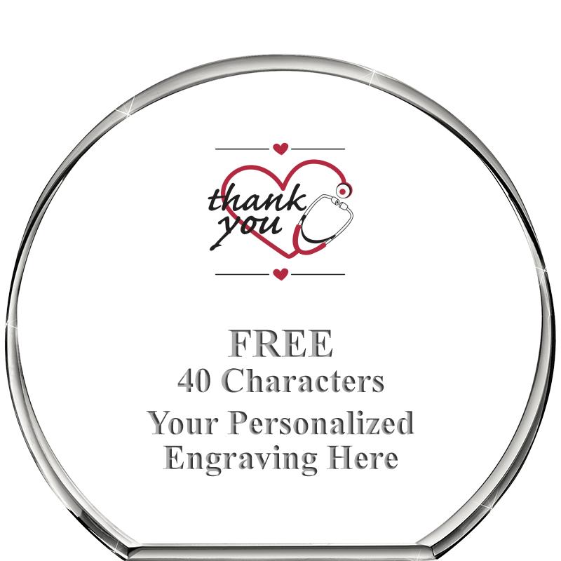 4"STANDING CIRCLE PAPERWEIGHT