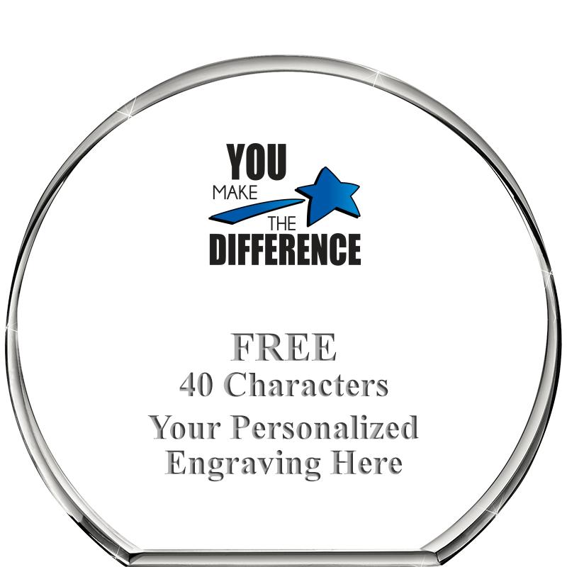 4"STANDING CIRCLE PAPERWEIGHT