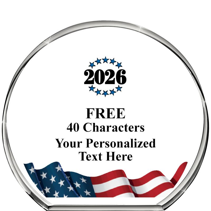 4"FLAG STANDING CIRCLE PPRWGHT