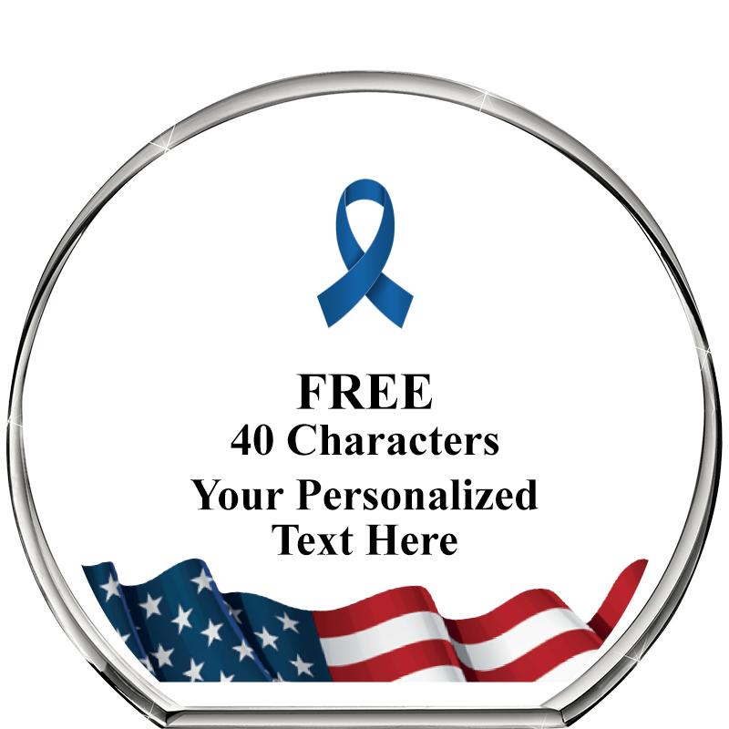 4"FLAG STANDING CIRCLE PPRWGHT