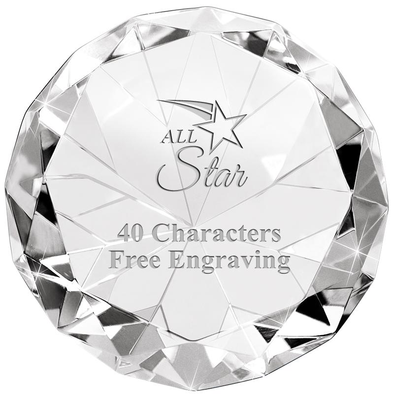 CLEAR 80CT DIAMOND PAPERWEIGHT