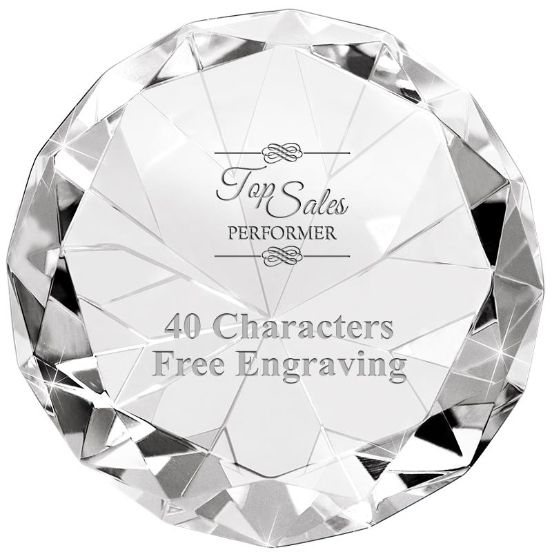 CLEAR 80CT DIAMOND PAPERWEIGHT