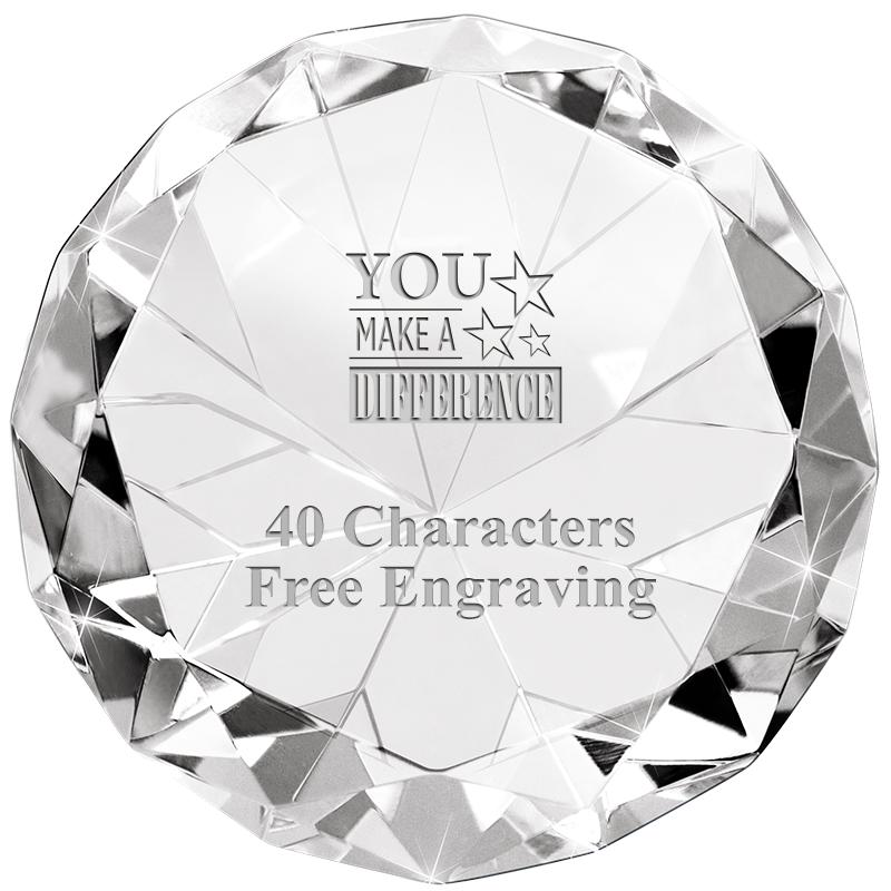 CLEAR 80CT DIAMOND PAPERWEIGHT