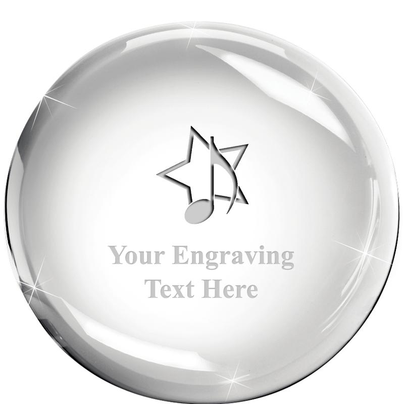 3x1.3 DOME CRYSTAL PAPERWEIGHT