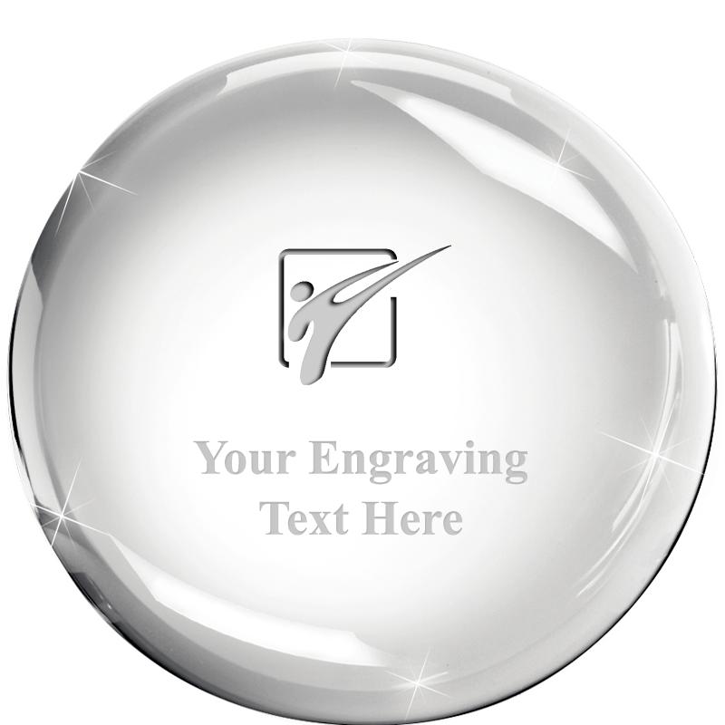 3x1.3 DOME CRYSTAL PAPERWEIGHT