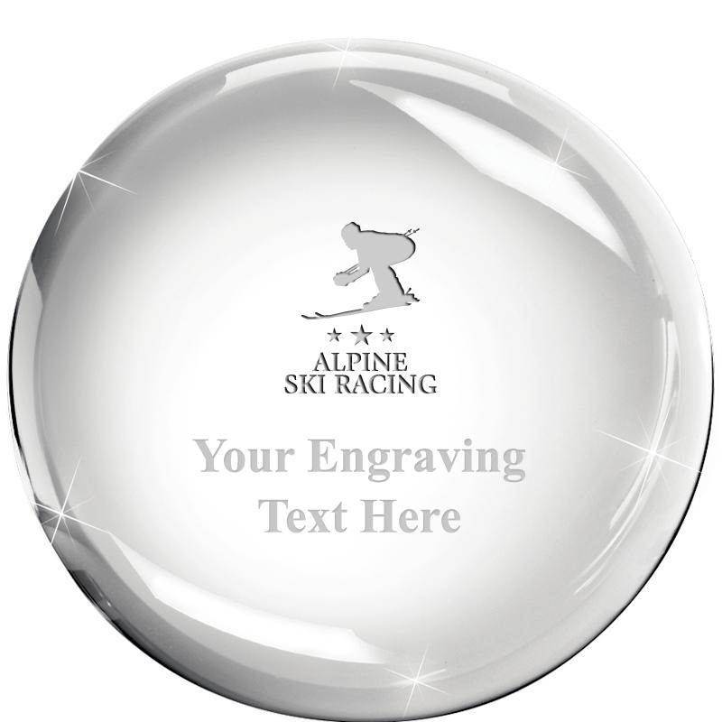 3x1.3 DOME CRYSTAL PAPERWEIGHT