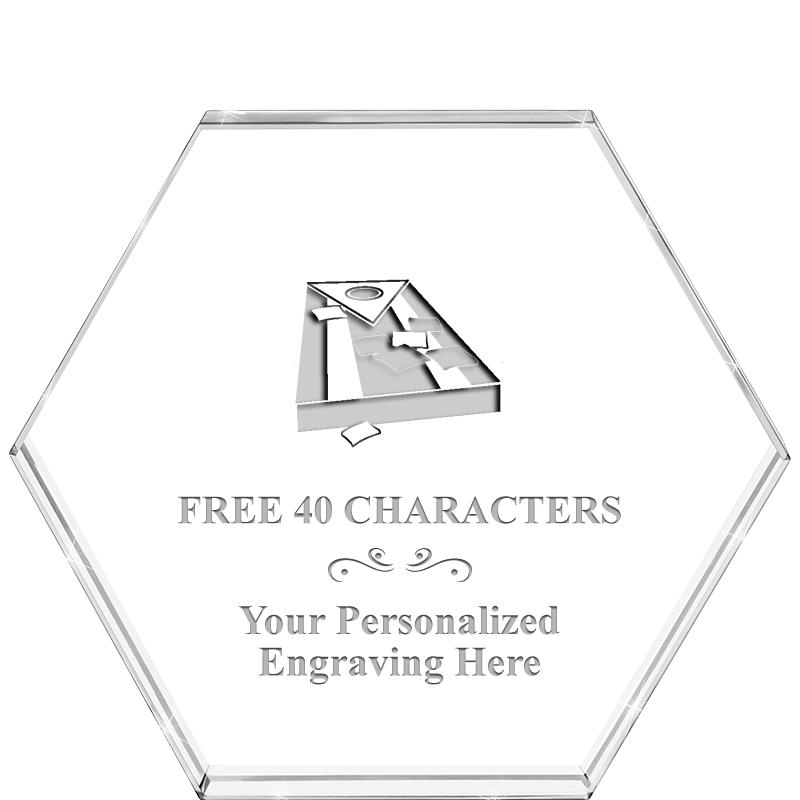 4"HEXAGON CRYSTAL PAPERWEIGHT