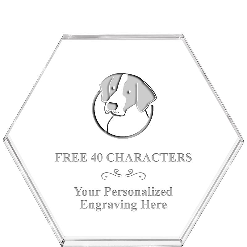 4"HEXAGON CRYSTAL PAPERWEIGHT