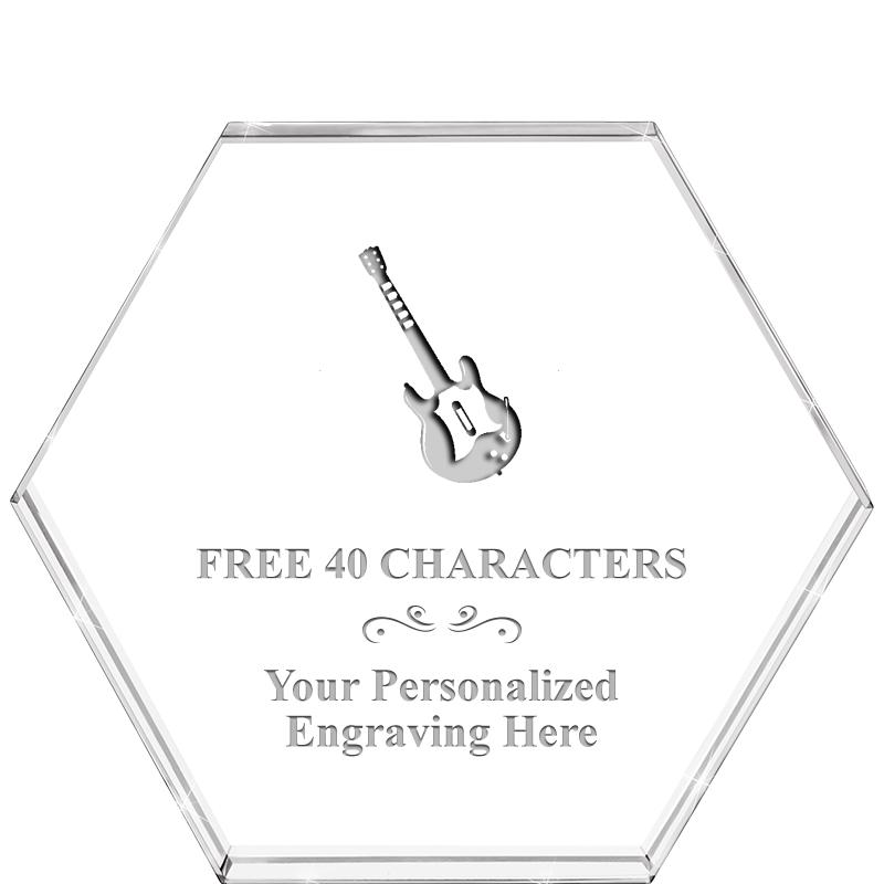 4"HEXAGON CRYSTAL PAPERWEIGHT