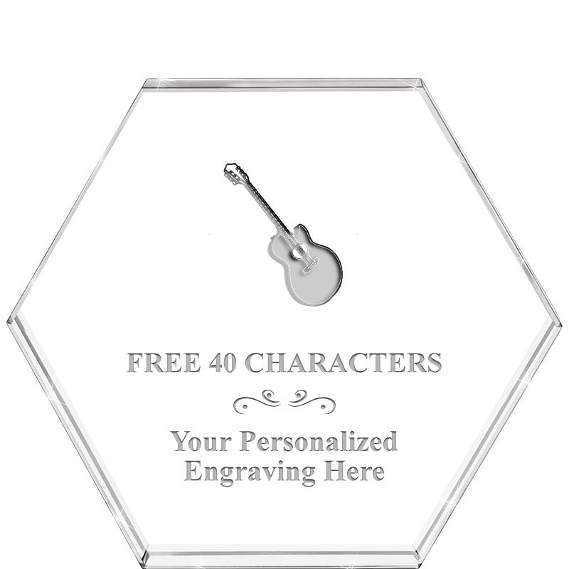 4"HEXAGON CRYSTAL PAPERWEIGHT