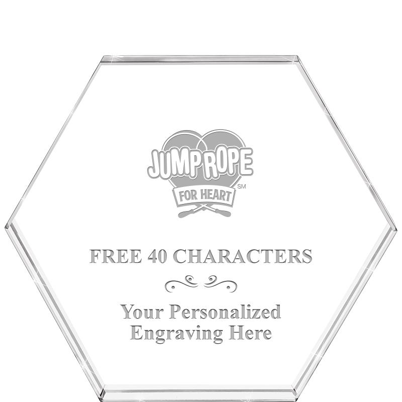 4"HEXAGON CRYSTAL PAPERWEIGHT