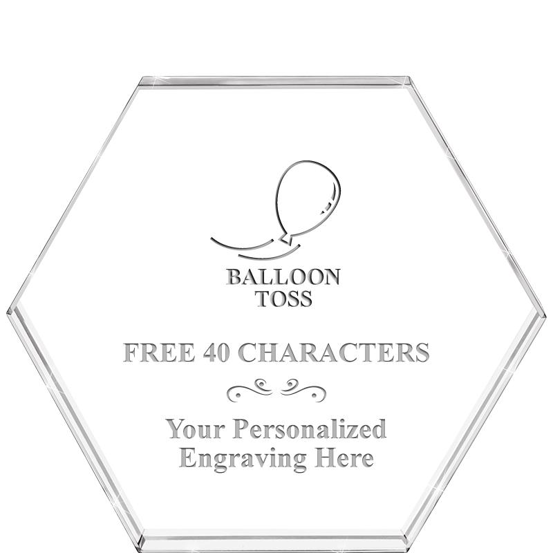 4"HEXAGON CRYSTAL PAPERWEIGHT