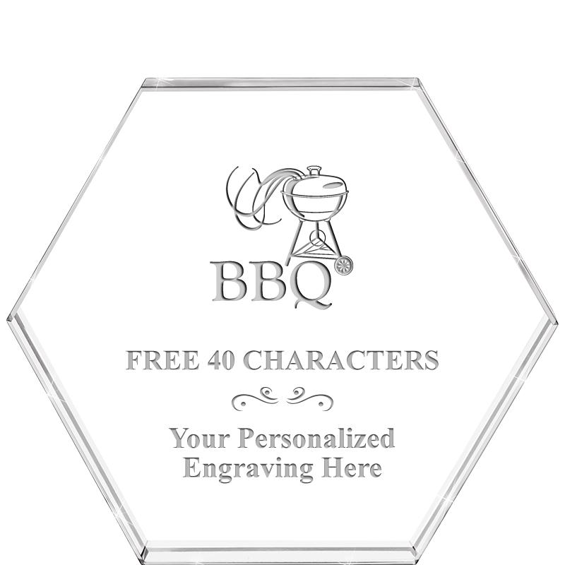 4"HEXAGON CRYSTAL PAPERWEIGHT