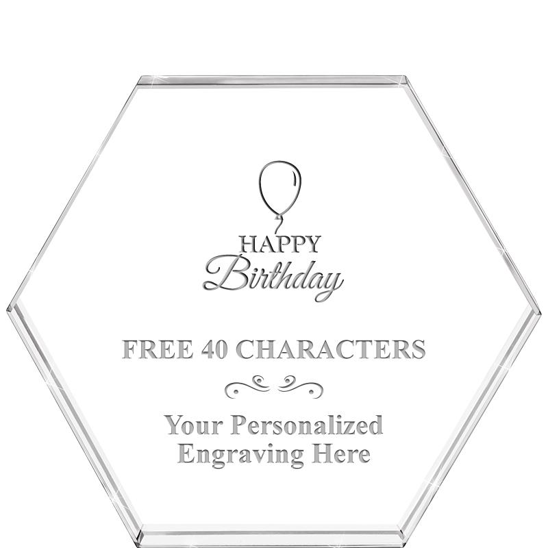 4"HEXAGON CRYSTAL PAPERWEIGHT