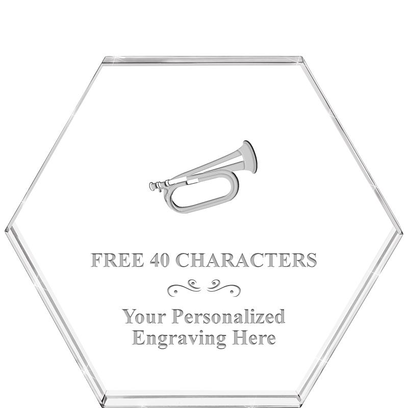 4"HEXAGON CRYSTAL PAPERWEIGHT