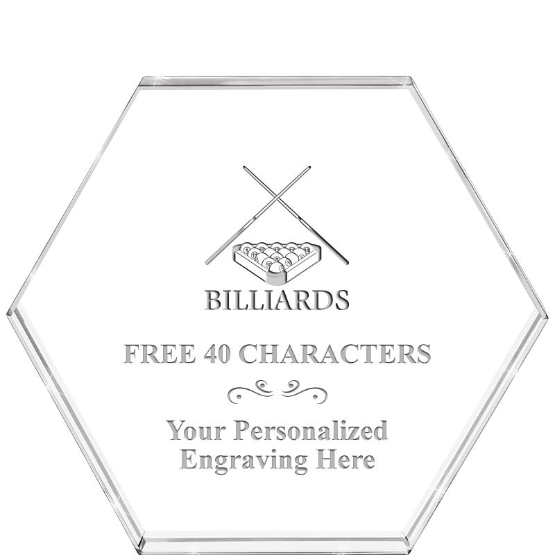 4"HEXAGON CRYSTAL PAPERWEIGHT