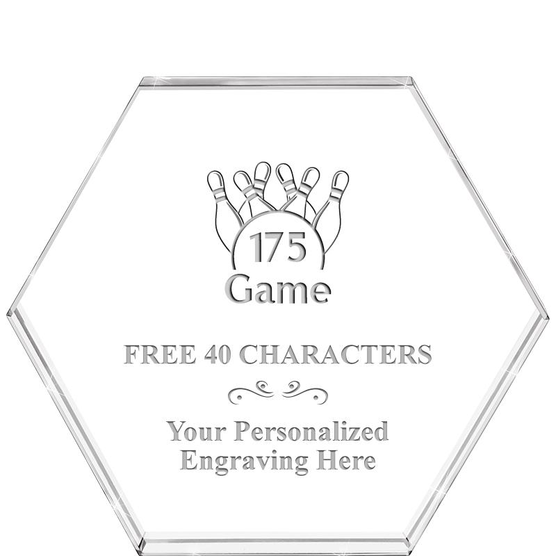 4"HEXAGON CRYSTAL PAPERWEIGHT